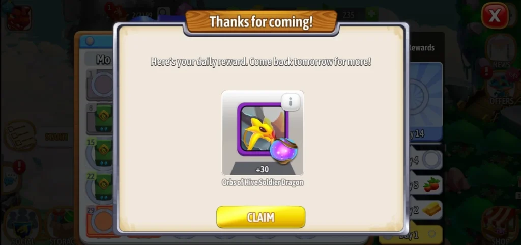 dragon city rewards claim